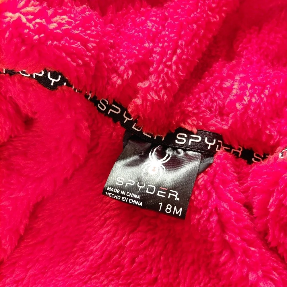 Spyder Snowsuit Bunting 18 M Boy Girl Black Ski AOP Print Full Zip Fleece Lined